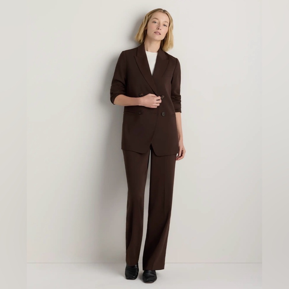 Quince FULL SUIT Stretch Crepe Relaxed Double-Breasted Blazer and Pants